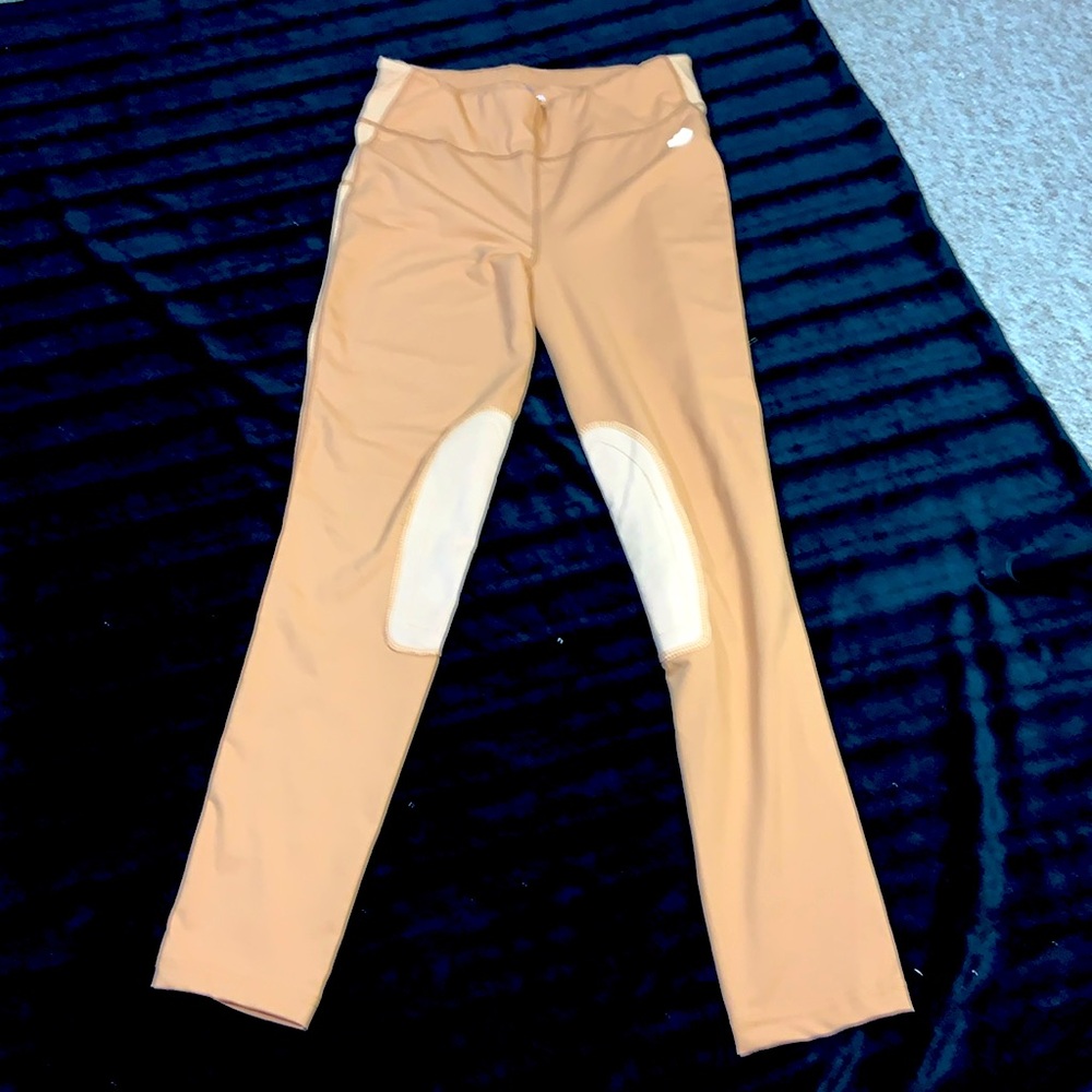 FITS T4 vented riding tights knee patch breeches size small caramel tan nwot
